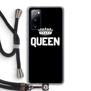 Queen zwart: Samsung Galaxy S20 FE / S20 FE 5G Transparant Hoesje met koord
