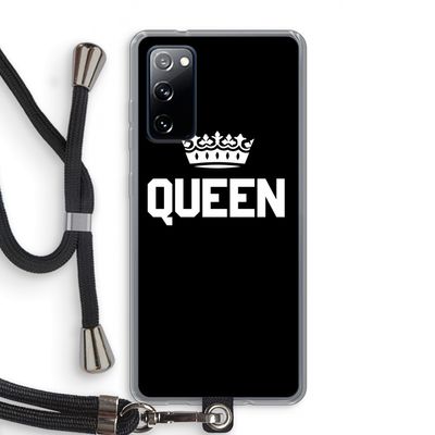 Queen zwart: Samsung Galaxy S20 FE / S20 FE 5G Transparant Hoesje met koord