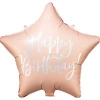 'Ballon 'Happy Birthday' Ster Poederroze' kopen? | FOR YOU GIFTS