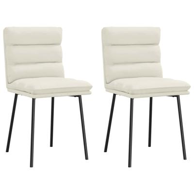 Eetkamerstoelen 2 st fluweel crmekleurig