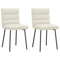Eetkamerstoelen 2 st fluweel crmekleurig