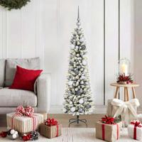 Kunstkerstboom met 150 LED Wit 150 cm PVC en Metaal en Plastic