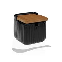 Suikerpot Versa Zwart Keramisch Bamboe Dolomite 8,3 x 8,3 x 8,3 cm