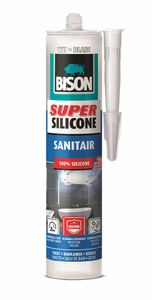 Bison Super Silicone Sanitair Wit Crt 300Ml*12 Nlfr - 6302411 - 6302411