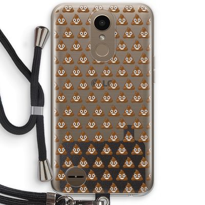Poop emoji: LG K10 (2017) Transparant Hoesje met koord