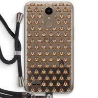 Poop emoji: LG K10 (2017) Transparant Hoesje met koord
