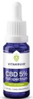Vitakruid CBD Olie 5% full spectrum met MCT als drager