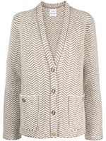 Barrie chevron-knit V-neck cardigan - Tons neutres