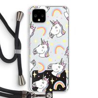 Rainbow Unicorn: Pixel 4 XL Transparant Hoesje met koord