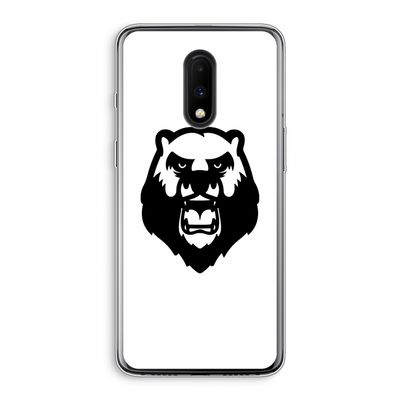 Angry Bear (white): OnePlus 7 Transparant Hoesje
