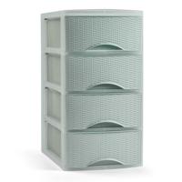 Ladeblokje/bureau organizer met 4 lades - mintgroen - H34 x B18 x D25 cm - plastic