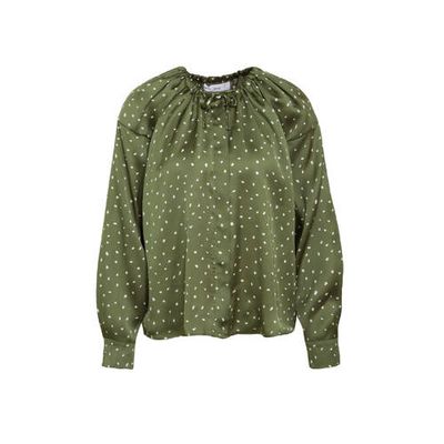 Mango top met all over print en plooien groen Mango top met all over print en plooien groen