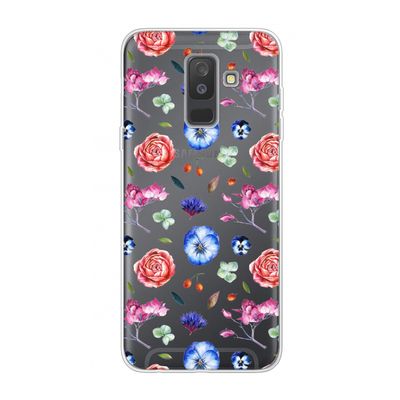 Bloemetjes: Samsung Galaxy A6 Plus (2018) Transparant Hoesje