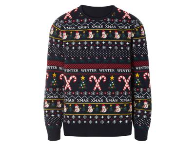 LIVERGY Heren Kersttrui (Marineblauw, XXL)