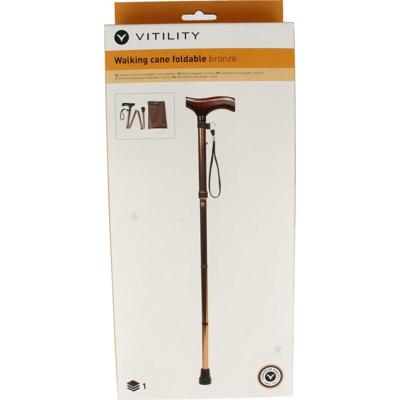Essentials Wandelstok derby opvouwbaar brons