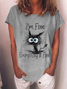 Women I'm Fine It's Fine Everything Is Fine Casual T-Shirt