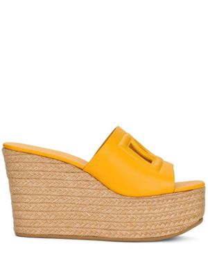 Dolce & Gabbana sandales ouvertes à logo 110 mm - Jaune
