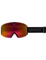 Sinner Goggle Arc S Ski / Snowboard Bril (mat Zwart/ Red) Zwart Dbl Fl Red Mr Vnt