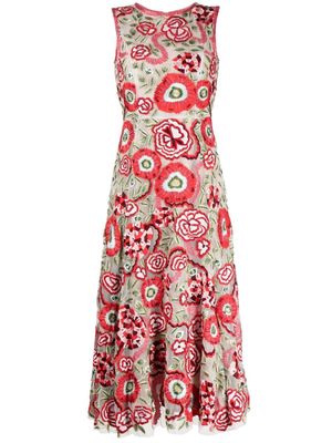 Rachel Gilbert robe à fleurs brodées - Rouge