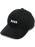 BOSS casquette en coton à logo brodé - Noir - thumbnail