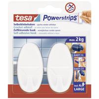 tesa POWERSTRIPS® Zelfklevende haak Large ovaal Wit Inhoud: 2 stuk(s) - thumbnail