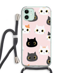 Katten: iPhone 11 Transparant Hoesje met koord