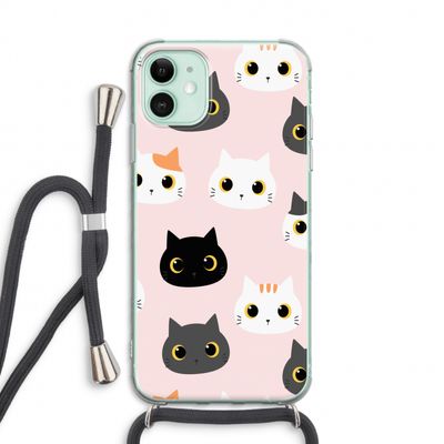 Katten: iPhone 11 Transparant Hoesje met koord