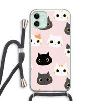 Katten: iPhone 11 Transparant Hoesje met koord