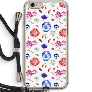Bloemetjes: iPhone 6 PLUS / 6S PLUS Transparant Hoesje met koord