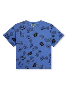 Kenzo Kids t-shirt en coton à imprimé graphique - Bleu