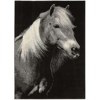 Vloerkleed Paard - zwart - 120x170 cm - Leen Bakker