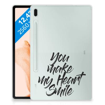 Samsung Galaxy Tab S7FE Back cover met naam Heart Smile Samsung Galaxy Tab S7FE Back cover met naam Heart Smile