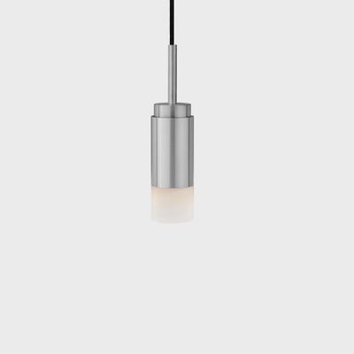 Anour Donya Onyx Cylinder Hanglamp - Witte kap - Geborsteld roestvrij staal Anour Donya Onyx Cylinder Hanglamp - Witte kap - Geborsteld roestvrij staal