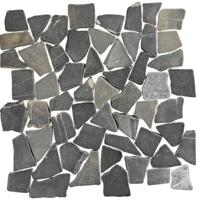 Stone Line Palladiana Mozaiek Tegel Breuk - Antraciet Marmer Ongeglazuurd 300x300mm