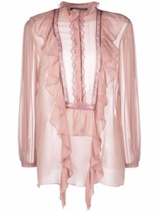 Alberta Ferretti blouse en soie à manches longues - Rose