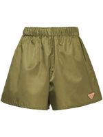 Prada short Re-Nylon à plaque logo - Vert - thumbnail