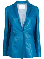 Drome blazer en cuir à simple boutonnage - Bleu