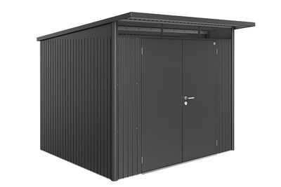 Metalen berging AvantGarde ECO A6 260x260x220 cm met dubbele deur- Lessenaarsdak- Metaal- Biohort
