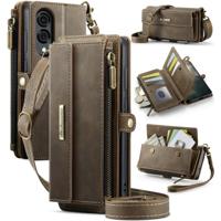 Caseme Samsung Galaxy S25 Edge hoesje - portemonnee tasje - Bruin