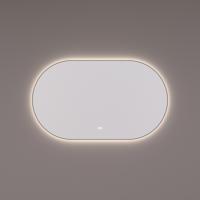 Spiegel Hipp Design SPV 13700 BL Ovaal Met Verlichting Incl. Spiegelverwarming Mat Zwart Frame (Alle Maten)