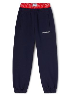 Palm Angels Kids pantalon de jogging à taille élastiquée - Bleu