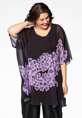 Yoek Kaftan BLOSSOM | Zwart | Maat 58/60
