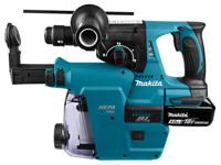 Makita dhr243rtjw 18 volt combihamer | sds-plus | met verwisselbare boorkop met stofafzuiging | 18v 5.0ah in m-box - dhr243rtjw