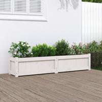VidaXL Plantenbak 150x31x31 cm massief grenenhout wit
