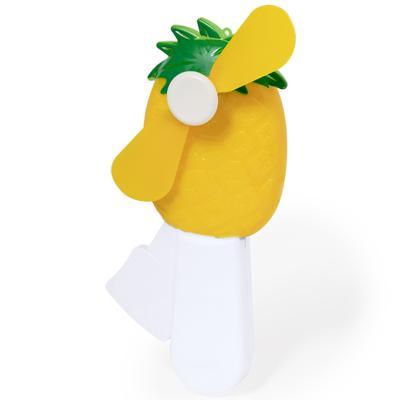 Mini ventilator/handventilator Manhattan - ananas - 7 x 13 x 3 cm - verkoeling in zomer