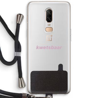 kwetsbaar: OnePlus 6 Transparant Hoesje met koord