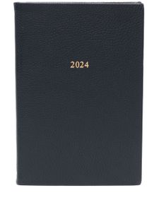 Aspinal Of London agenda en cuir A5 2024 - Bleu