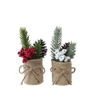 Kerstversiering Everlands Bloempot Ø 5 x 15 cm Klein Kerstversiering Everlands Bloempot Ø 5 x 15 cm Klein