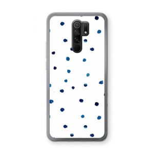 Blauwe stippen: Xiaomi Redmi 9 Transparant Hoesje