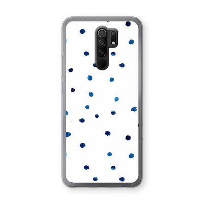 Blauwe stippen: Xiaomi Redmi 9 Transparant Hoesje
